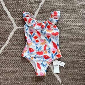 Angel Season Kids Floral One Piece Swimsuit Sz 7 years